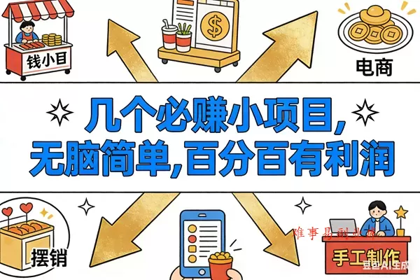 （16956期）9个必赚小项目，无脑简单，百分百有利润，副业首选，日入200+-难事易副业库