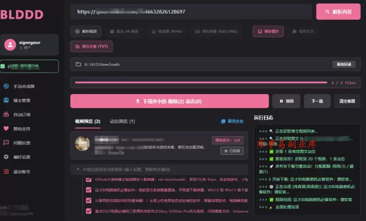 哔哩哔哩b站视频最新下载工具,支持合集下载,字幕、声音下载,BLDDD 哔哩哔哩b站视频最新下载工具,支持合集下载,字幕、声音下载,BLDDD