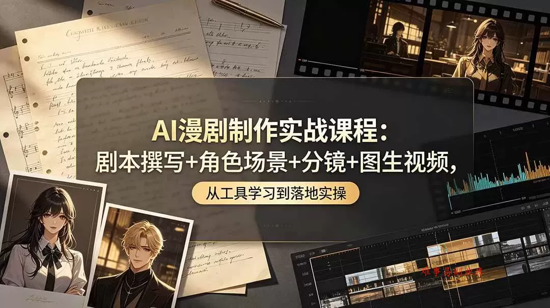 (19020期)AI漫剧制作实战课程:剧本撰写+角色场景+分镜+图生视频,从工具学习到落地实操 (19020期)AI漫剧制作实战课程:剧本撰写+角色场景+分镜+图生视频,从工具学习到落地实操