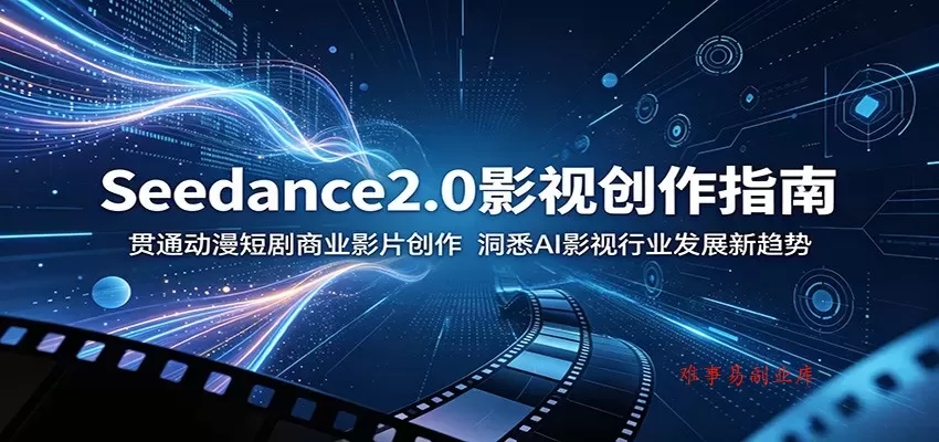 Seedance2.0影视创作指南：贯通动漫短剧商业影片创作，洞悉AI影视行业发展新趋势-难事易副业库