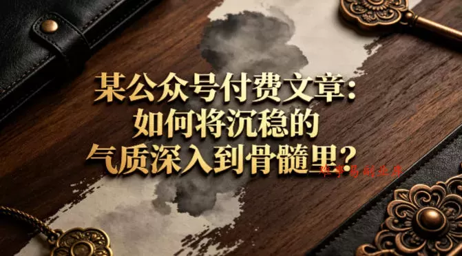 某公众号付费文章：如何将沉稳的气质深入到骨髓里？-难事易副业库