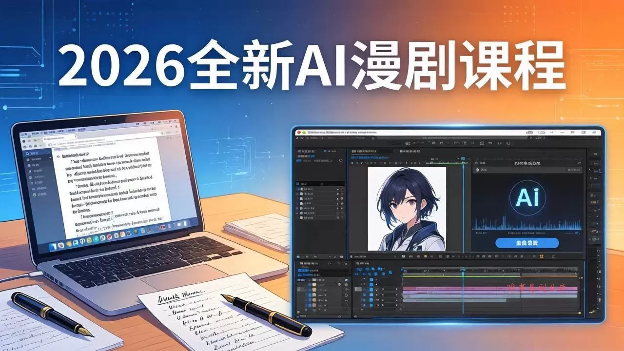 (17893期)2026全新AI漫剧课程:覆盖创作全链路,教你写作分镜剪辑配音一站式打造漫剧作品-难事易副业库