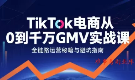 三千老师·TikTok电商从0到千万GMV实战课(更新)-难事易副业库
