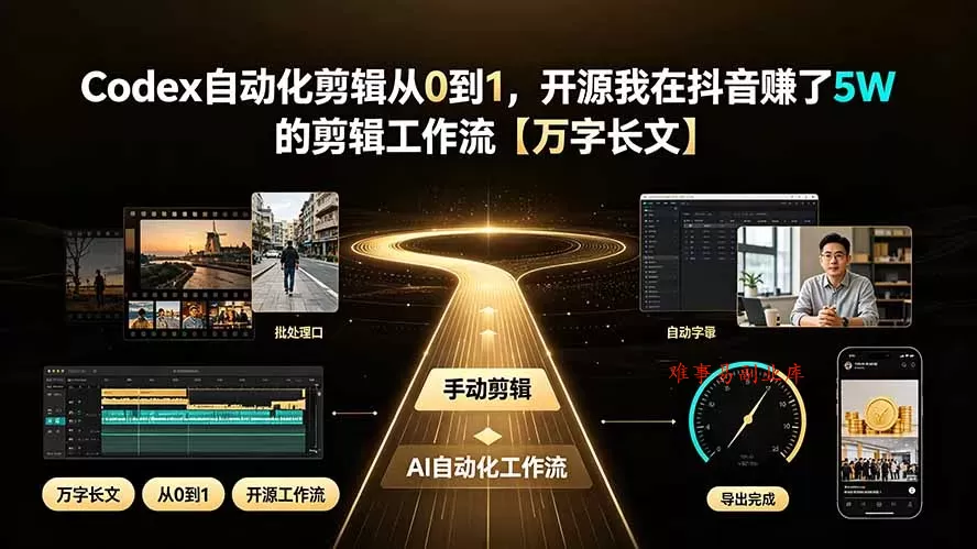 Codex自动化剪辑从0到1,开源我在抖音赚了5W 的剪辑工作流【万字长文】 Codex自动化剪辑从0到1,开源我在抖音赚了5W 的剪辑工作流【万字长文】
