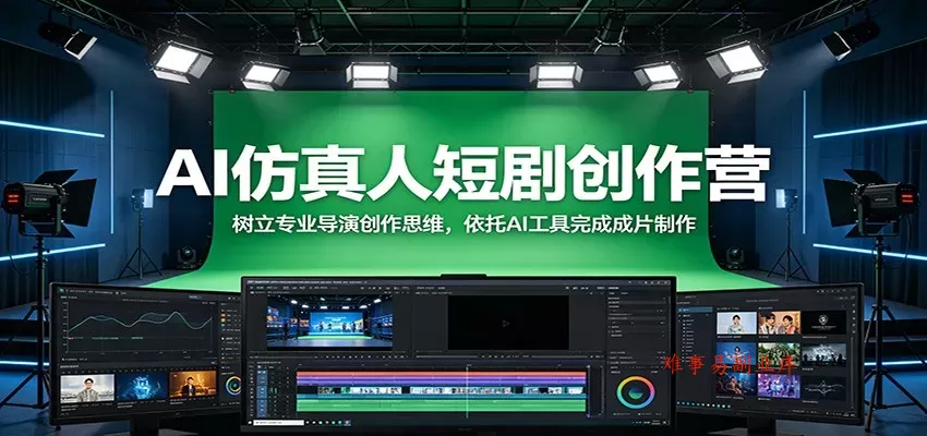 AI仿真人短剧创作营：树立专业导演创作思维，依托AI工具完成成片制作-难事易副业库