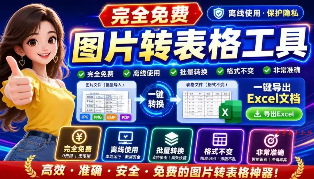 (19972期)图片表格识别提取工具,支持一键从图片中智能提取表格并导出Excel文件,可离线免网运行,FastTableOCR (19972期)图片表格识别提取工具,支持一键从图片中智能提取表格并导出Excel文件,可离线免网运行,FastTableOCR
