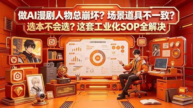 （18850期）做AI漫剧人物总崩坏？场景道具不一致？选本不会选？这套工业化SOP全解决 (更新)-难事易副业库