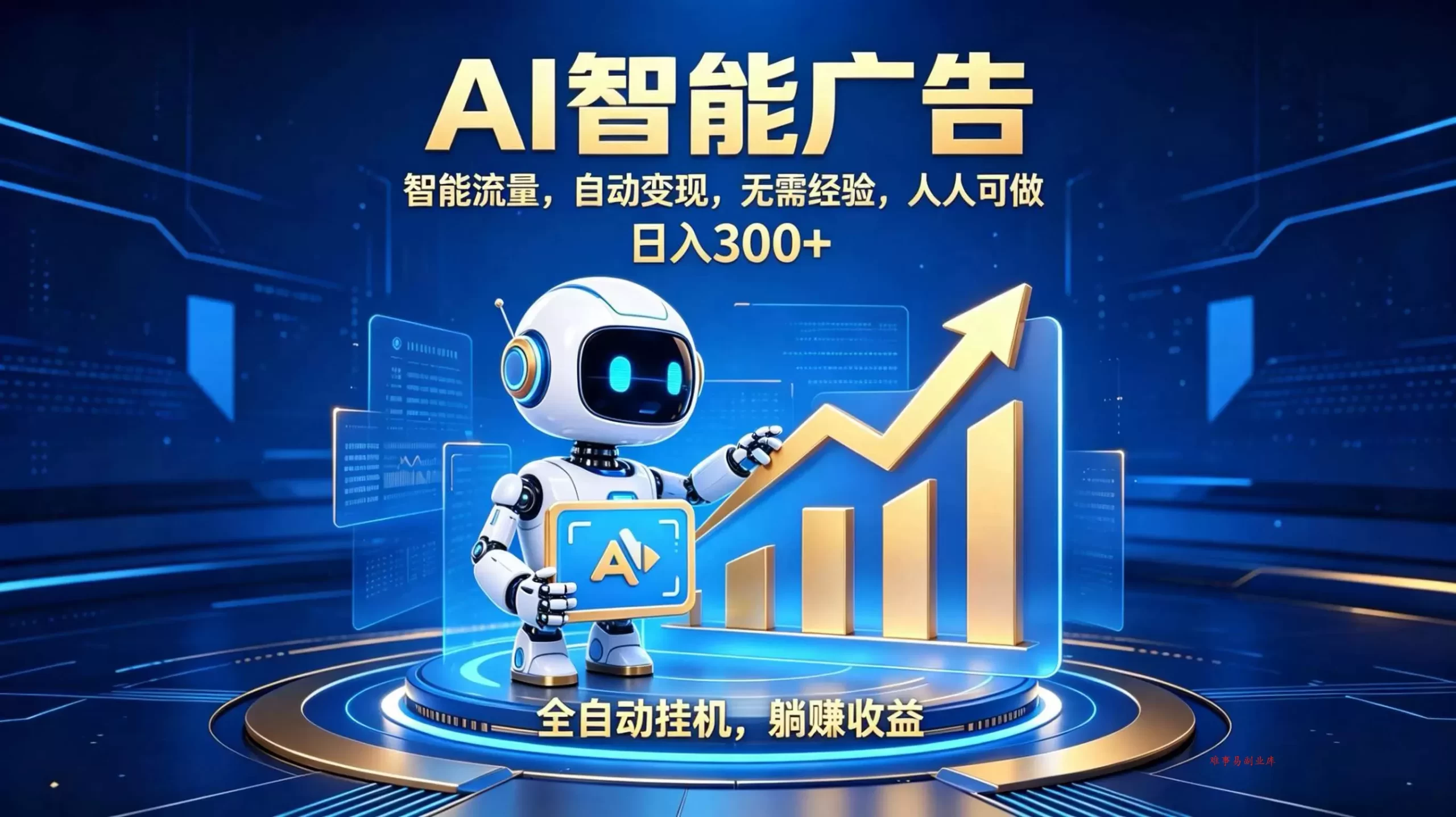 轻资产新赛道，全自动AI广告，打造持续收益-难事易副业库