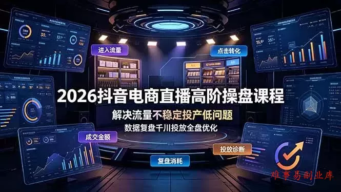 (19159期)2026抖音电商直播高阶操盘课程,解决流量不稳定投产低问题,数据复盘千川投放全盘优化 (19159期)2026抖音电商直播高阶操盘课程,解决流量不稳定投产低问题,数据复盘千川投放全盘优化