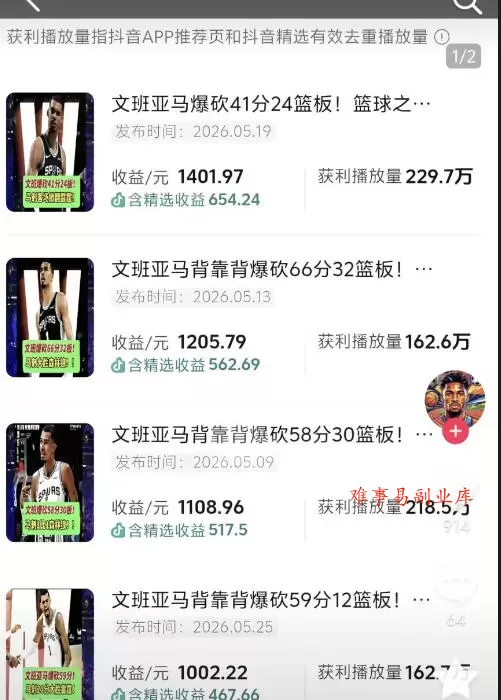 抖音8W粉丝博主的篮球人物深度解析解说教学,零门槛玩转伙伴计划与精选独家,单日稳定收益1k+ 抖音8W粉丝博主的篮球人物深度解析解说教学,零门槛玩转伙伴计划与精选独家,单日稳定收益1k+