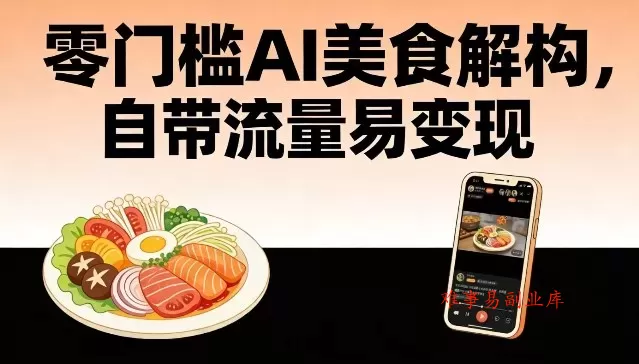 零门槛AI美食解构，自带流量易变现-难事易副业库