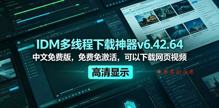 IDM多线程下载神器v6.42.64中文免费版,免费免激活,可以下载网页视频(例如飞书文档内的视频) IDM多线程下载神器v6.42.64中文免费版,免费免激活,可以下载网页视频(例如飞书文档内的视频)