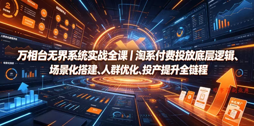 万相台无界系统实战全课｜淘系付费投放底层逻辑、场景化搭建、人群优化、投产提升全链路运营教程-难事易副业库