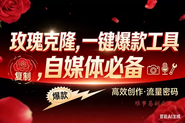 （17837期）玫瑰克隆，ai鲁大魔工具，自媒体必备神器，一键爆款，详细教程。