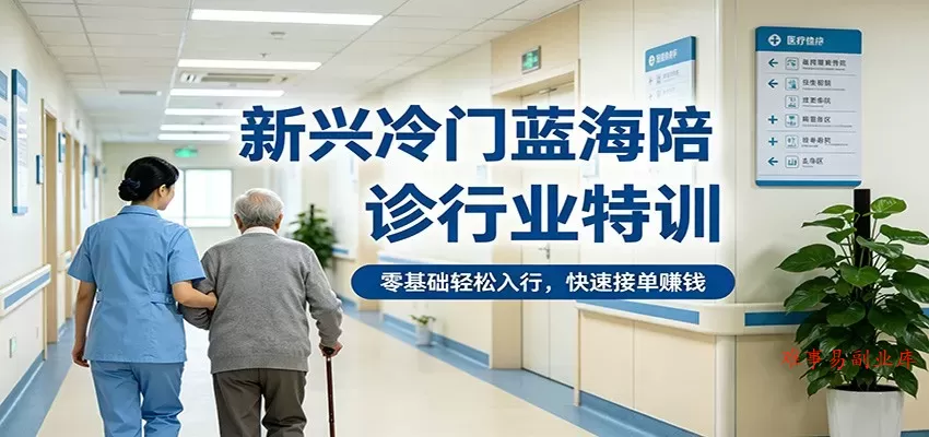 新兴冷门蓝海陪诊行业特训，零基础轻松入行，快速接单赚钱-难事易副业库