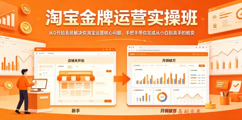 淘宝金牌运营实操班,从0开始系统解决你淘宝运营核心问题,手把手带你完成从小白到高手的蜕变 淘宝金牌运营实操班,从0开始系统解决你淘宝运营核心问题,手把手带你完成从小白到高手的蜕变