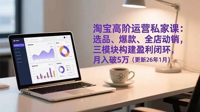 （17016期）淘宝高阶运营私家课：选品、爆款、全店动销，三模块构建盈利闭环，月入破5万（更新26年1月）-难事易副业库