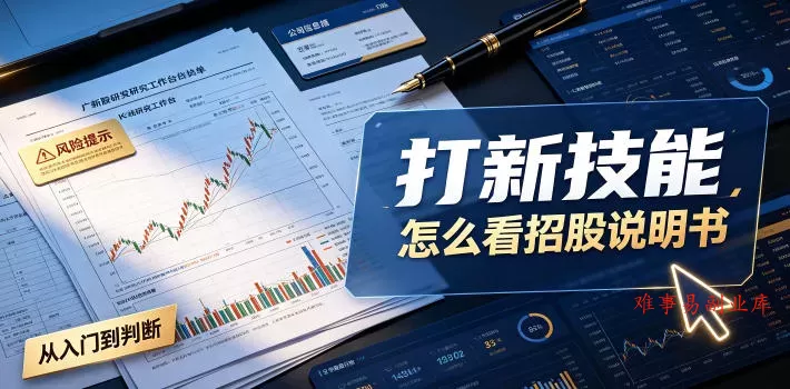 付费文章：打新技能，怎么看招股说明书-难事易副业库