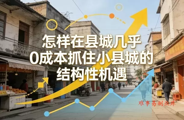 付费文章：怎样在县城几乎0成本抓住小县城的结构性机遇-难事易副业库