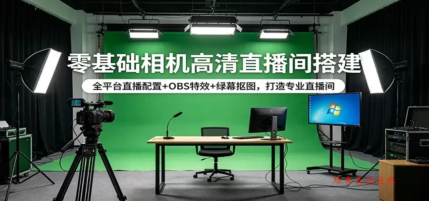 零基础相机高清直播间搭建：全平台直播配置+OBS特效+绿幕抠图，打造专业直播间-难事易副业库