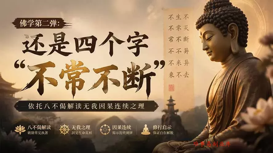 付费文章：佛学第二弹：还是四个字“不常不断”依托八不偈解读无我因果连续之理-难事易副业库
