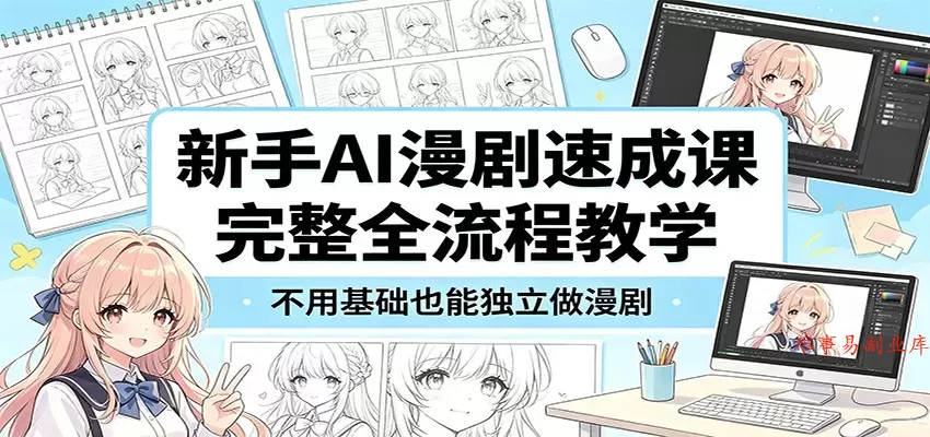 新手AI漫剧速成课:完整全流程教学,不用基础也能独立做漫剧 新手AI漫剧速成课:完整全流程教学,不用基础也能独立做漫剧