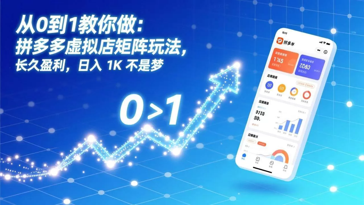 (17205期)从0到1教你做:拼多多虚拟店矩阵玩法,长久盈利,日入 1K 不是梦-难事易副业库