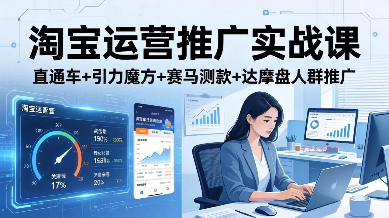 淘宝运营推广实战课(更新26年4月-难事易副业库