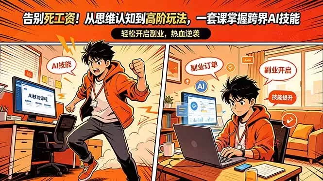 告别死工资!从思维认知到高阶玩法,一套课掌握跨界AI技能,轻松开启副业-难事易副业库