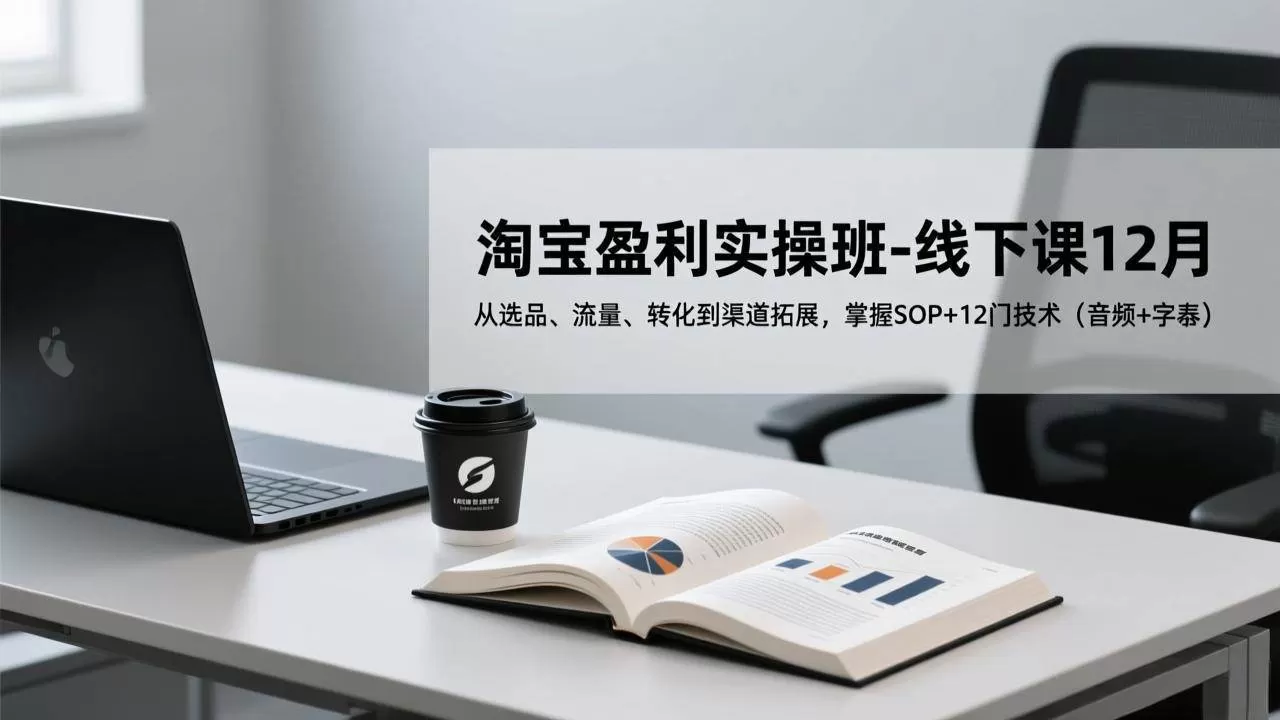 （17079期）淘宝盈利实操班-线下课12月，从选品、流量、转化到渠道拓展，掌握SOP+12门技术（音频+字幕）-难事易副业库
