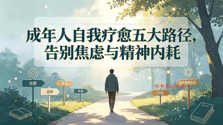 （19516期）付费文章：成年人自我疗愈五大路径，告别焦虑与精神内耗-难事易副业库