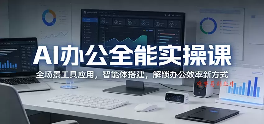 AI办公全能实操课：全场景工具应用，智能体搭建，解锁办公效率新方式-难事易副业库