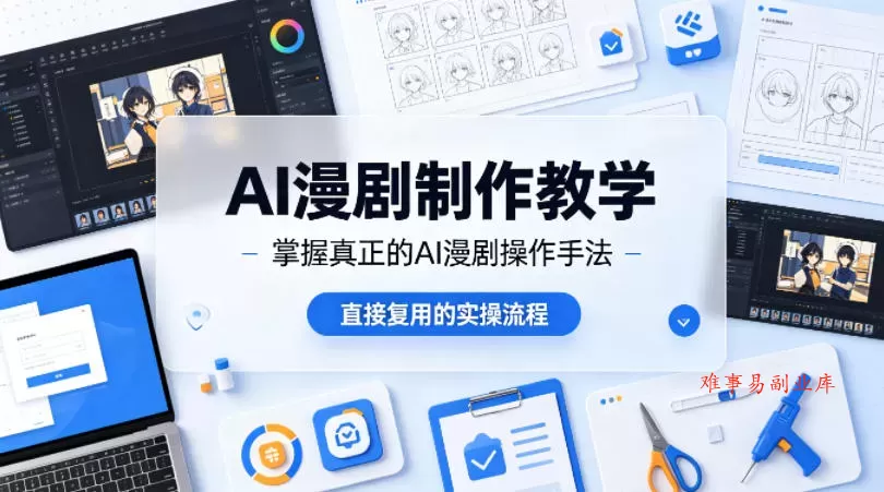 AI漫剧制作教学，带你掌握真正的AI漫剧操作手法，直接复用的实操流程-难事易副业库