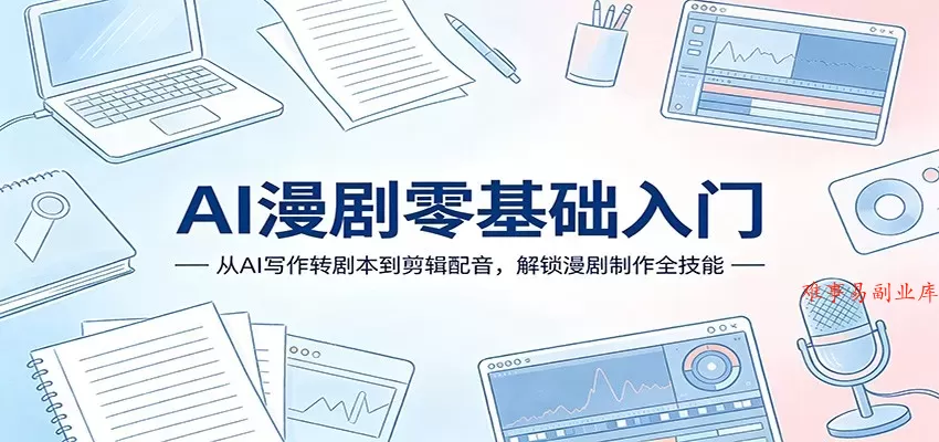 AI漫剧零基础入门：从AI写作转剧本到剪辑配音，解锁漫剧制作全技能-难事易副业库