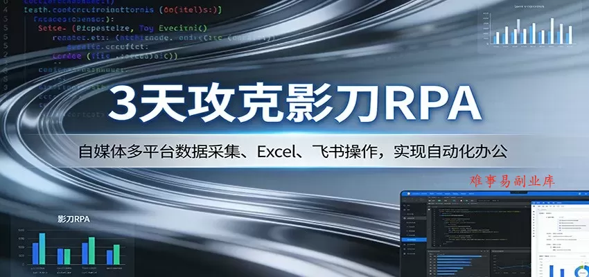 3天攻克影刀RPA:自媒体多平台数据采集、Excel 、飞书操作,实现自动化办公 3天攻克影刀RPA:自媒体多平台数据采集、Excel 、飞书操作,实现自动化办公