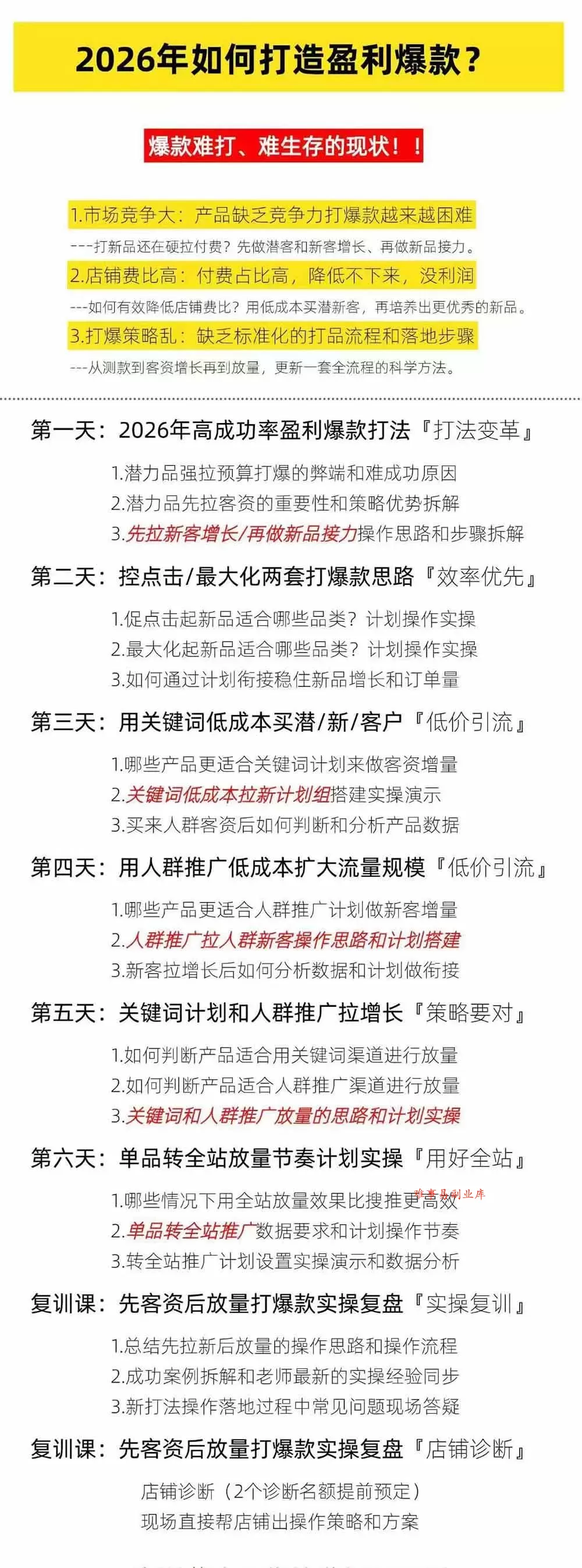 （19726期）淘宝高阶运营私家课（更新26年4月18）：选品、爆款、全店动销，三模块构建盈利闭环，月入破5万