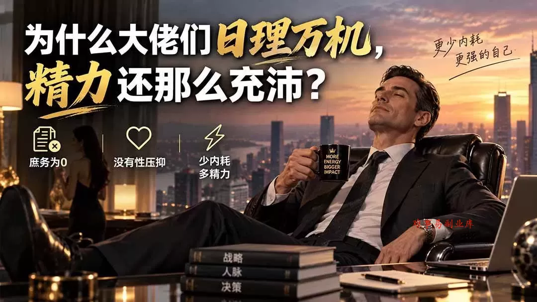 （20244期）付费文章：为什么大佬们日理万机，精力还那么充沛？-难事易副业库