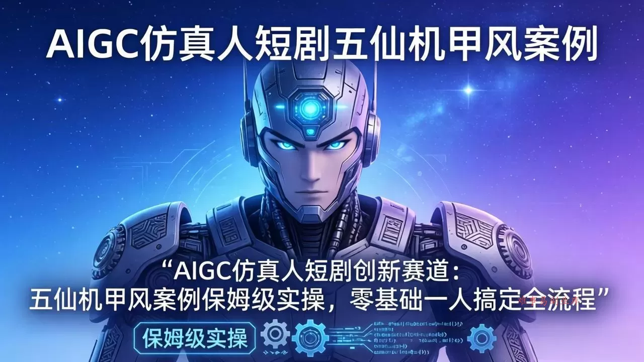 AIGC仿真人短剧创新赛道：五仙机甲风案例保姆级实操，零基础一人搞定全流程