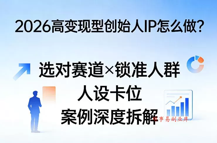 2026高变现型创始人IP怎么做？选对赛道×锁准人群×人设卡位×案例深度拆解-难事易副业库