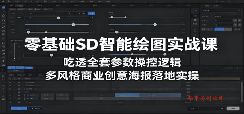 零基础SD智能绘图实战课：吃透全套参数操控逻辑，多风格商业创意海报落地实操-难事易副业库