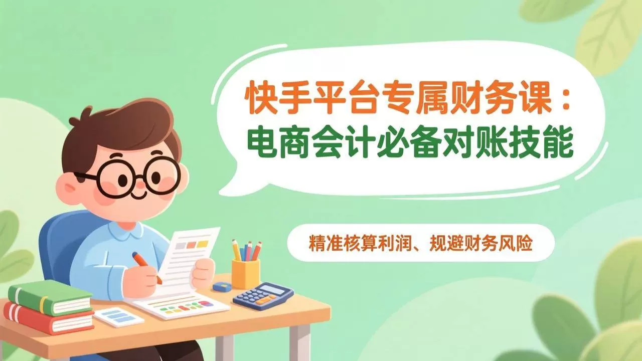 (17167期)快手平台专属财务课:电商会计必备对账技能,精准核算利润、规避财务风险-难事易副业库