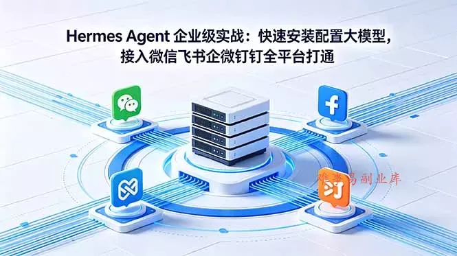 Hermes Agent 企业级实战：快速安装配置大模型，接入微信飞书企微钉钉全平台打通-难事易副业库