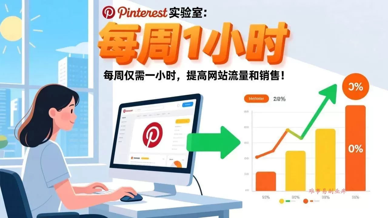 (17505期)Pinterest实验室:每周仅需一小时,提高网站流量和销售!-难事易副业库