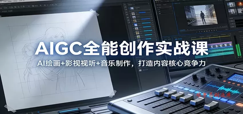 AIGC全能创作实战课：AI绘画+影视视听+音乐制作，打造内容核心竞争力-难事易副业库