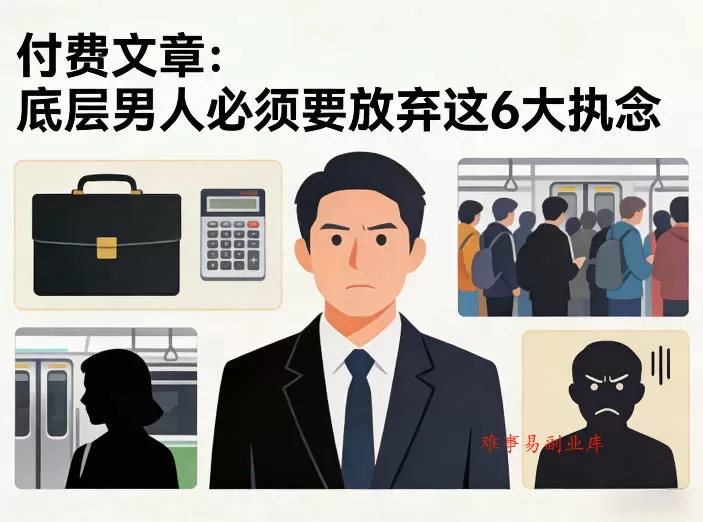 付费文章：底层男人必须要放弃这6大执念-难事易副业库