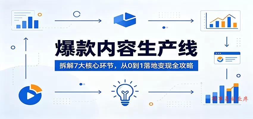 爆款内容生产线：拆解7大核心环节，从0到1落地变现全攻略-难事易副业库