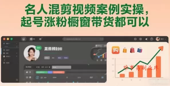 名人混剪视频案例实操，起号涨粉橱窗带货都可以-难事易副业库