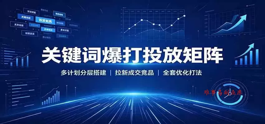 关键词爆打投放矩阵:多计划分层搭建,拉新成交竞品全套优化打法 关键词爆打投放矩阵:多计划分层搭建,拉新成交竞品全套优化打法