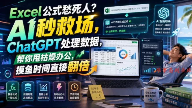Excel公式愁死人?AI秒救场,ChatGPT处理数据,帮你甩枯燥办公,摸鱼时间直接翻倍【原创双语字幕】 Excel公式愁死人?AI秒救场,ChatGPT处理数据,帮你甩枯燥办公,摸鱼时间直接翻倍【原创双语字幕】