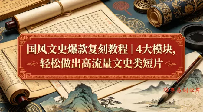 国风文史爆款复刻教程|4大模块,轻松做出高流量文史类短片 国风文史爆款复刻教程|4大模块,轻松做出高流量文史类短片